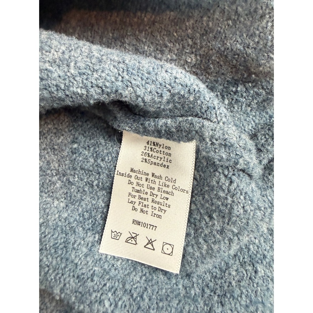 Alpine Design Mens XXL Blue Quarter Zip Pullover Sweater‎ Ribbed Shoulder Knit - Picture 5 of 6